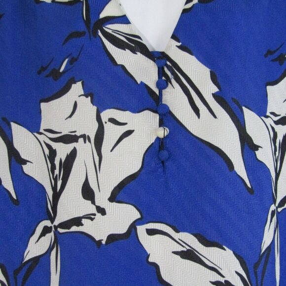 Veronica Beard Milan Top 8 Blue Floral Silk Blend Business Casual Romantic Work - Picture 4 of 12